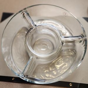 Perfect for any party Toscany hand blown in Poland sectioned glass serving dish